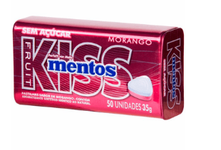MENTOS KISS MORANGO 35G