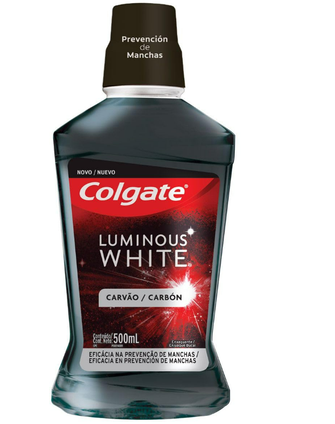ENXAGUANTE BUCAL COLGATE LUMINOUS WHITE CARVÃO