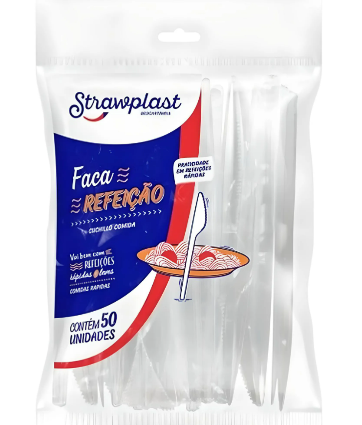 FACA DESCARTÁVEL STRAWPLAST CRISTAL