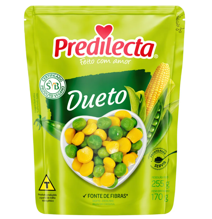 DUETO PREDILECTA MILHO E ERVILHA 170G