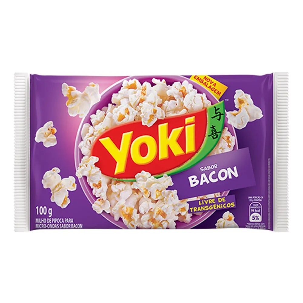 Pipoca de microondas Bacon YOKI 100G