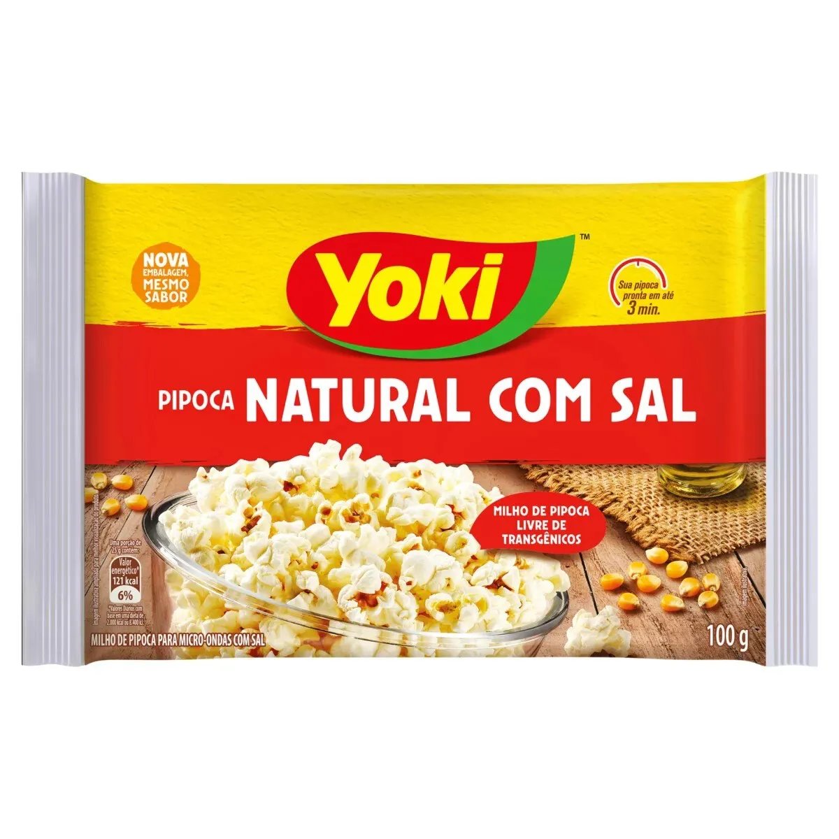 Pipoca micro Natural com sal YOKI 100G