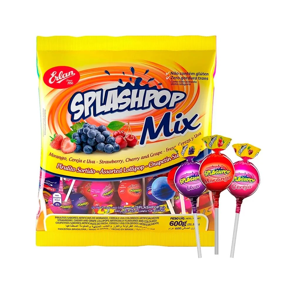 Pirulito ERLAN Splashpop Mix 480G