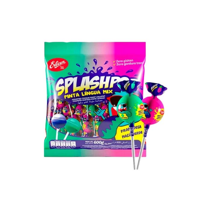 Pirulito ERLAN Splashpop Pinta Língua 480G