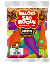 BALÃO SÃO ROQUE NEON SORTIDO N-9 25UN
