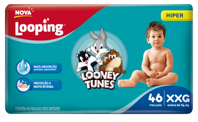 FRALDA LOONEY TUNES HIPER 46UN XXG