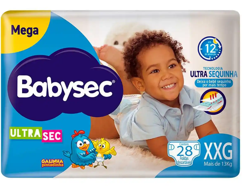 FRALDA BABYSEC GALINHA PINT MEGA XXG 28UN