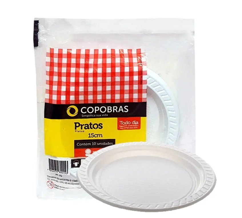 Prato de isopor COPOBRAS 15cm 25Un