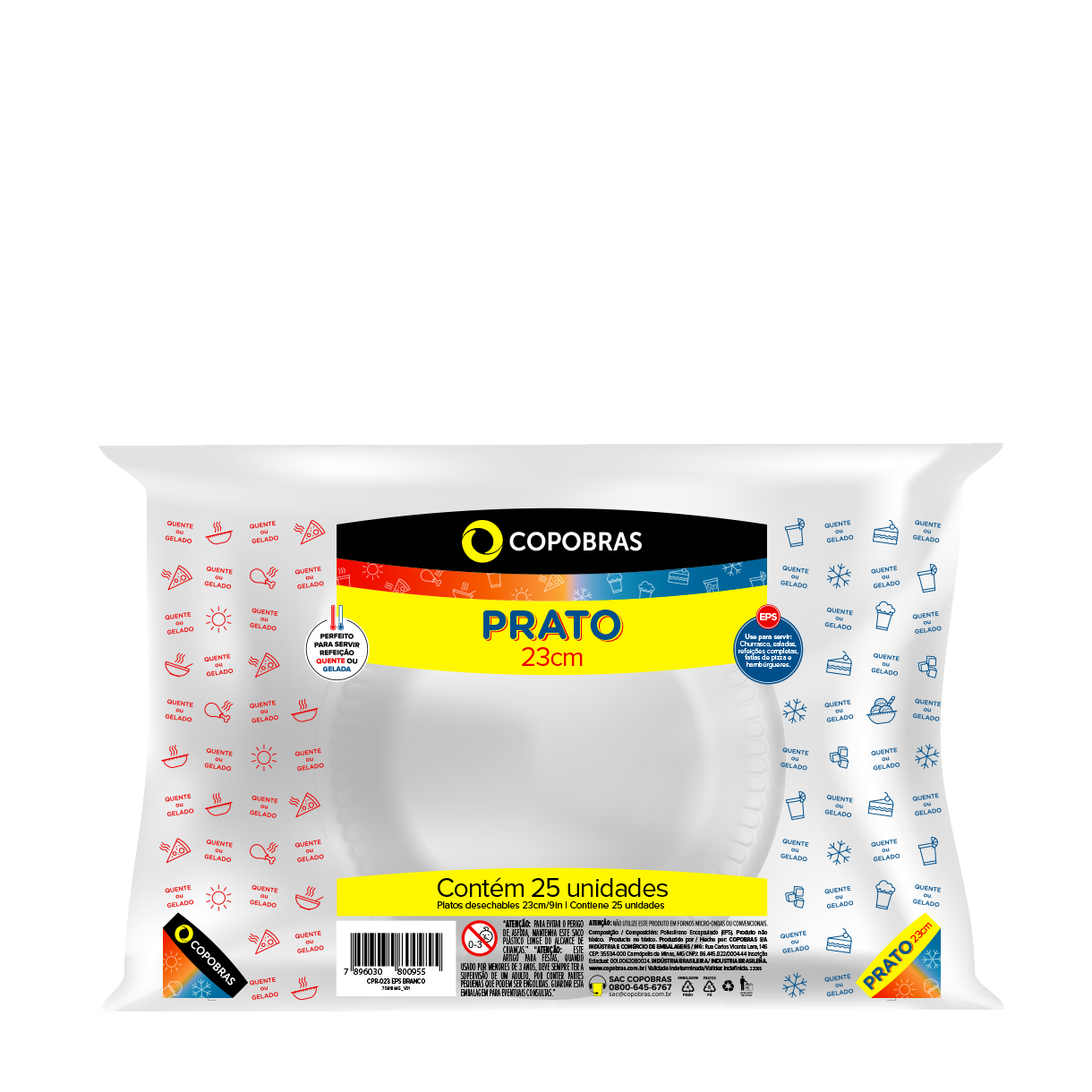 Prato isopor COPOBRAS N18 25Un