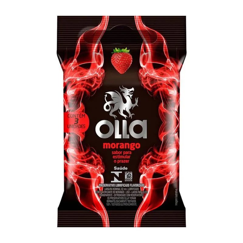 Preservativo morango OLLA 3Un