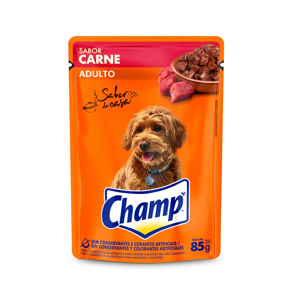 Ração úmida CHAMP Carne 85G