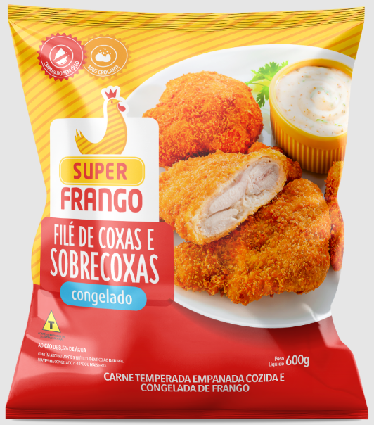 FILE DE COXA E SOBRECOXA EMPANADO SUPER FRANGO 