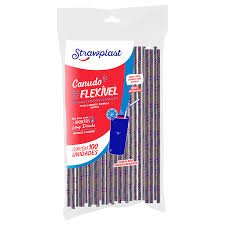 CANUDO STRAWPLAST PRETO 6MM 100UN