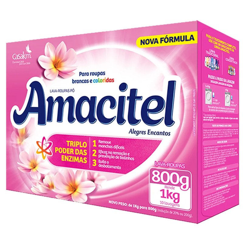 Sabão em pó AMACITEL Alegres Encantos 800G