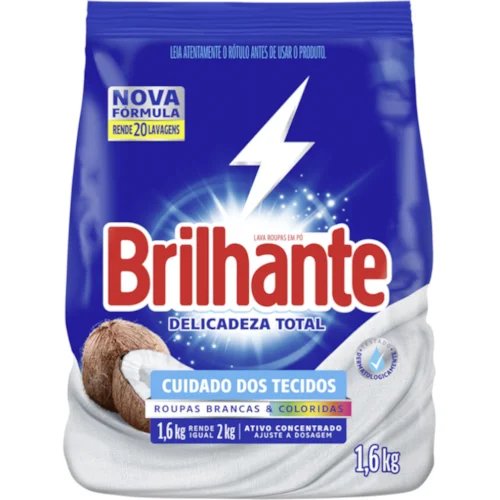 Sabão em pó BRILHANTE Delicadeza Total 1,6KG