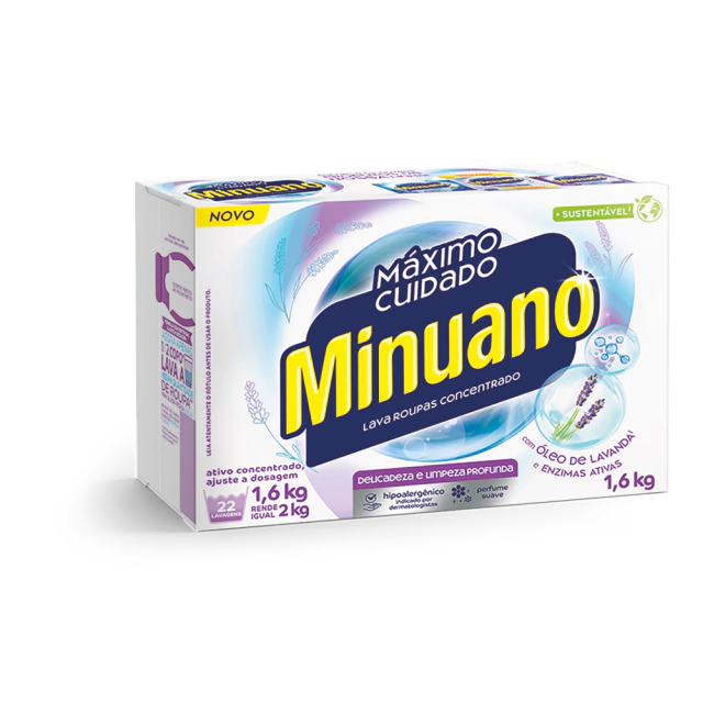 Sabão em pó MINUANO Máximo Cuidado 1,6KG