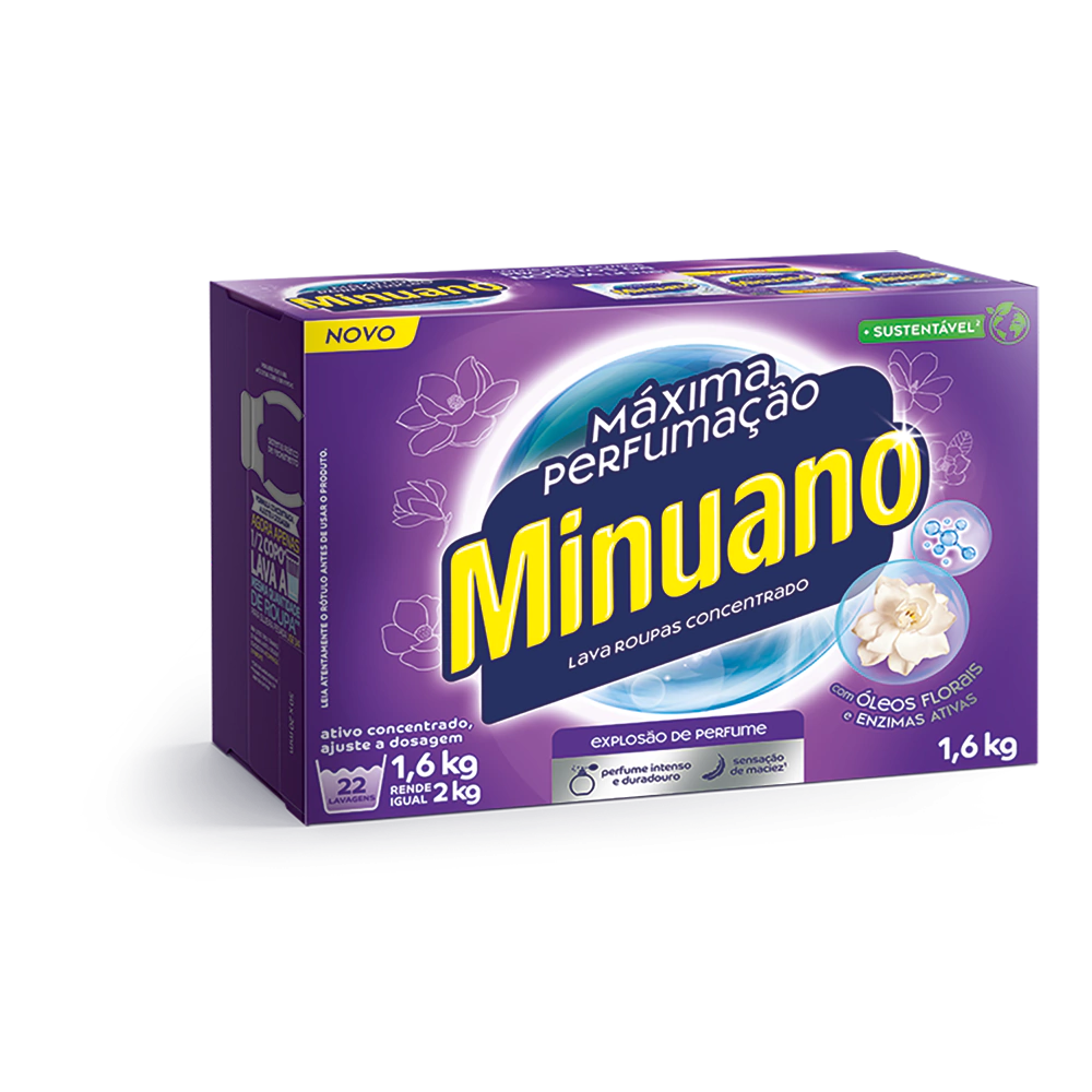 Sabão em pó MINUANO Máxima Perfumação 1,6KG