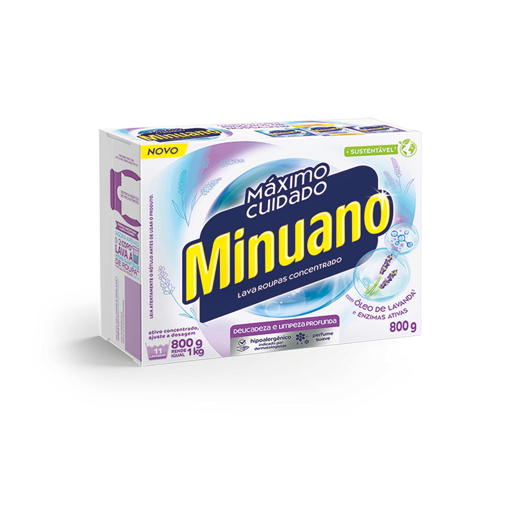 Sabão em pó MINUANO Máximo Cuidado 800G