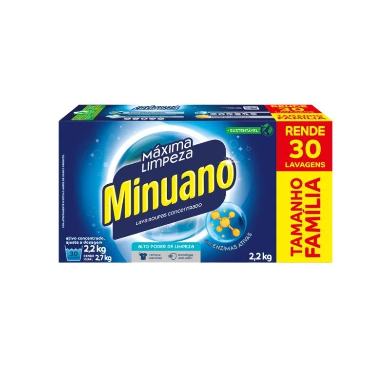 Sabão em pó MINUANO Máxima Limpeza 2,2KG