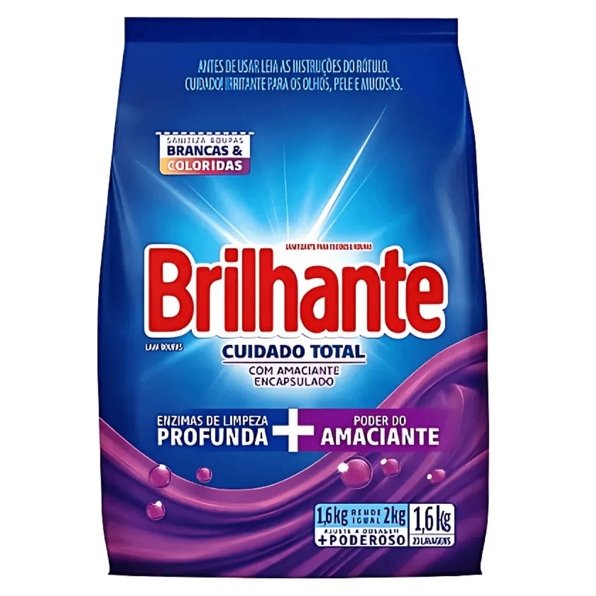 Sabão em pó BRILHANTE  Cuidado Total 1,6KG