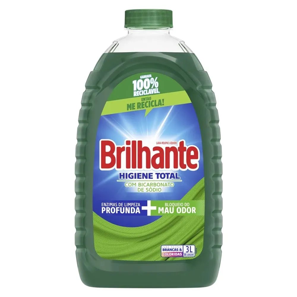 Sabão líquido BRILHANTE Higiene Total 3L