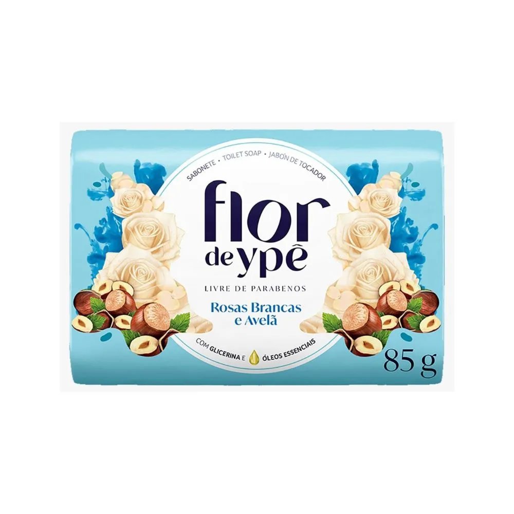 Sabonete FLOR DE YPÊ Rosas brancas e Avelã 85G