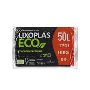 Saco de lixo LIXOPLÁS preto 50L
