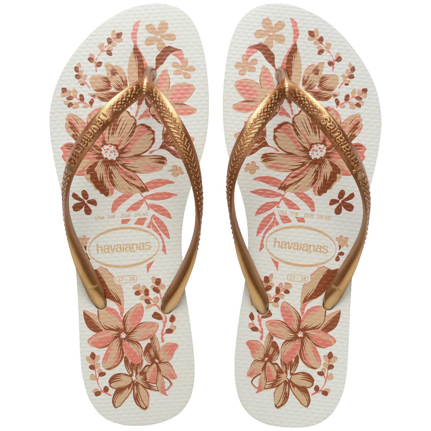 Sandália HAVAIANAS Organic branco e dourado