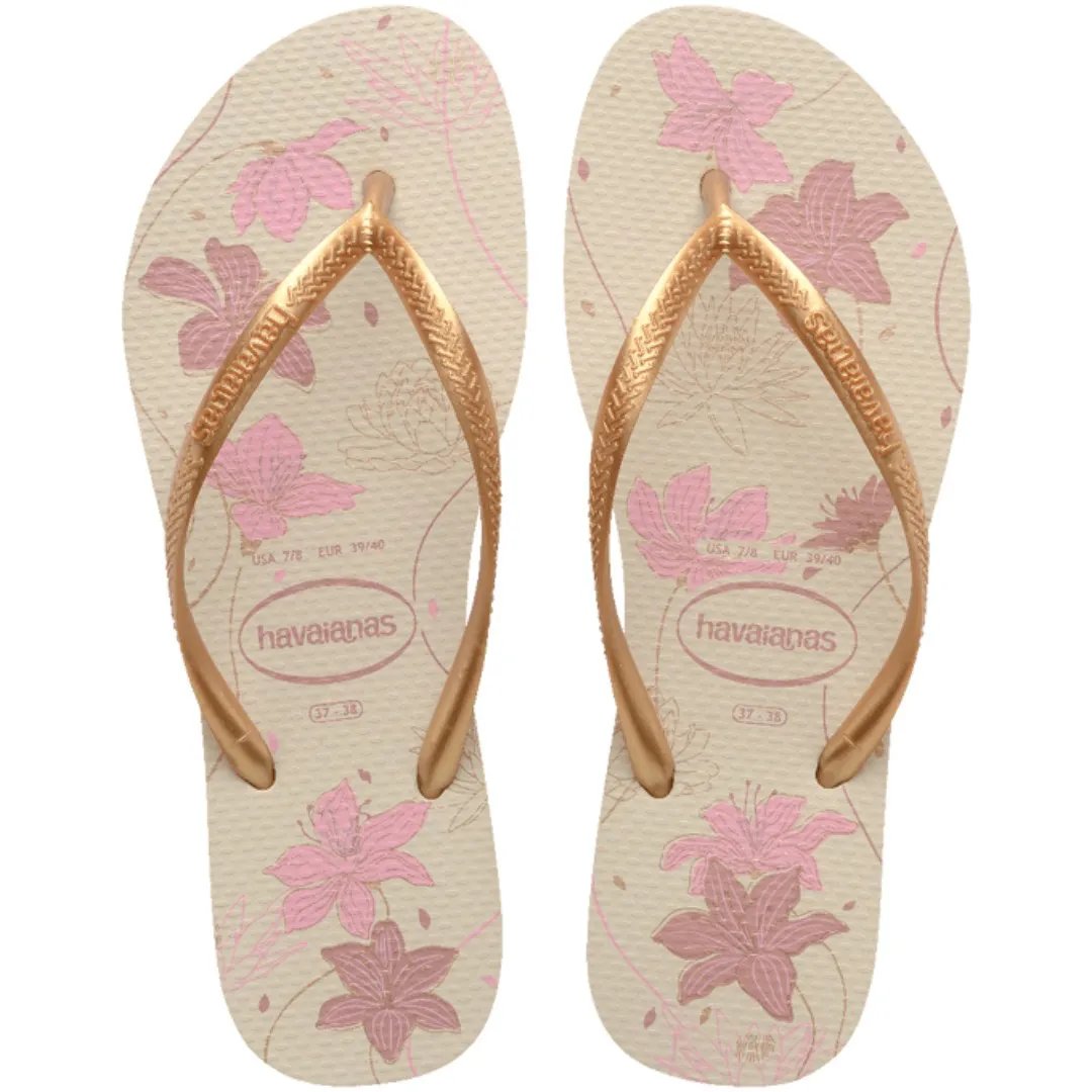 Sandália HAVAIANAS Organic rosa e dourado