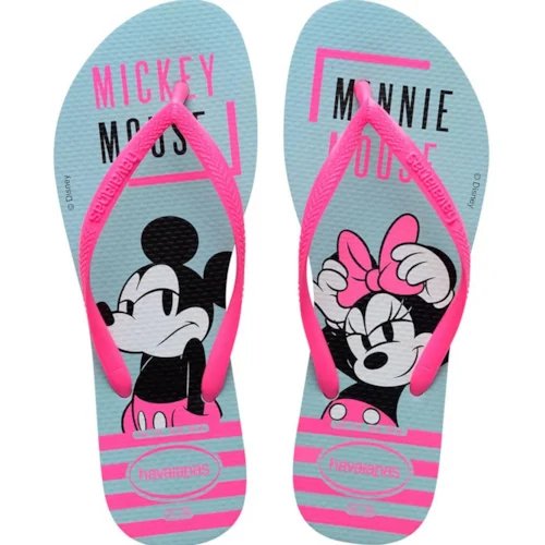Sandália HAVAIANAS Kids Disney azul e rosa