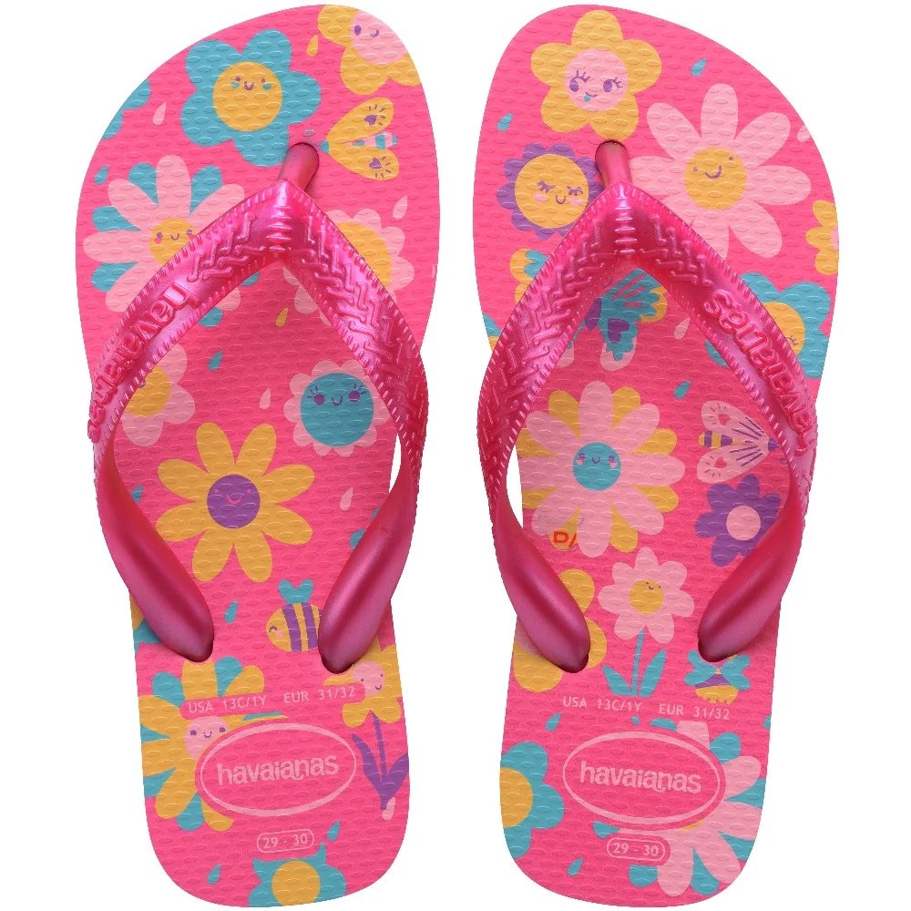 Sandália HAVAIANAS Kids Top Flores rosa confete