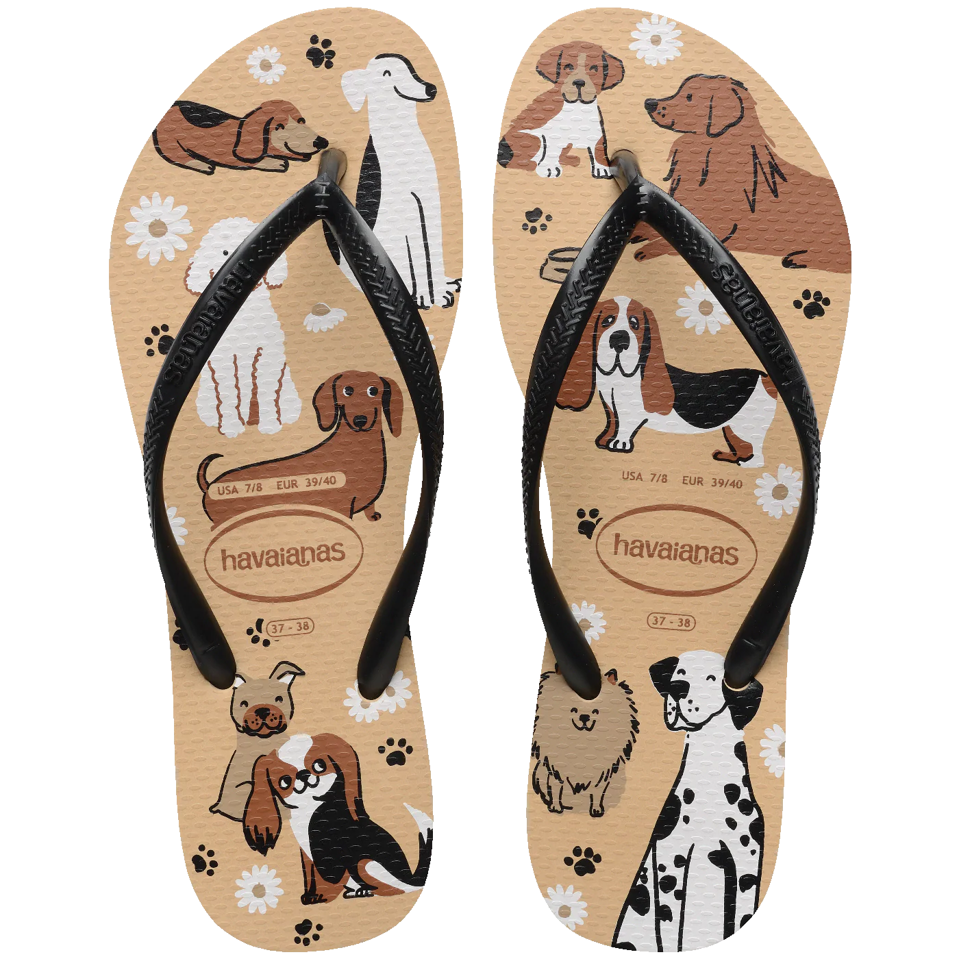 Sandália HAVAIANAS Pets dourado e preto
