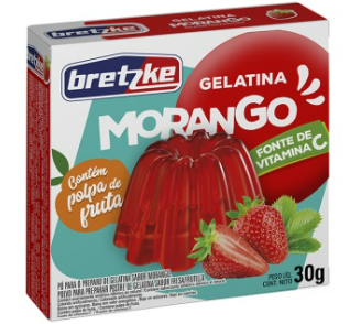 GELATINA BRETZKE 30GR MORANGO CX/0036/UN
