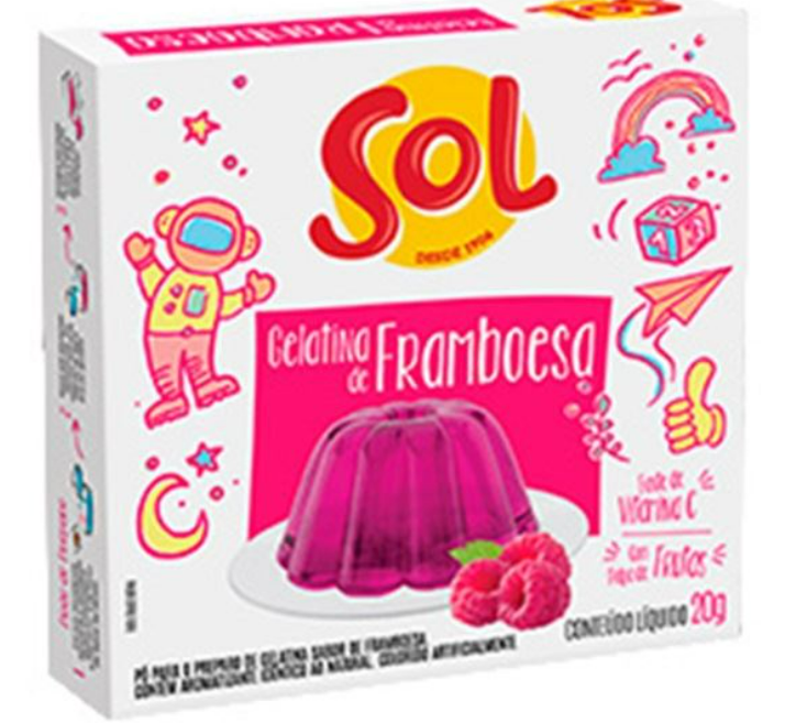 GELATINA SOL FRAMBOESA 20G