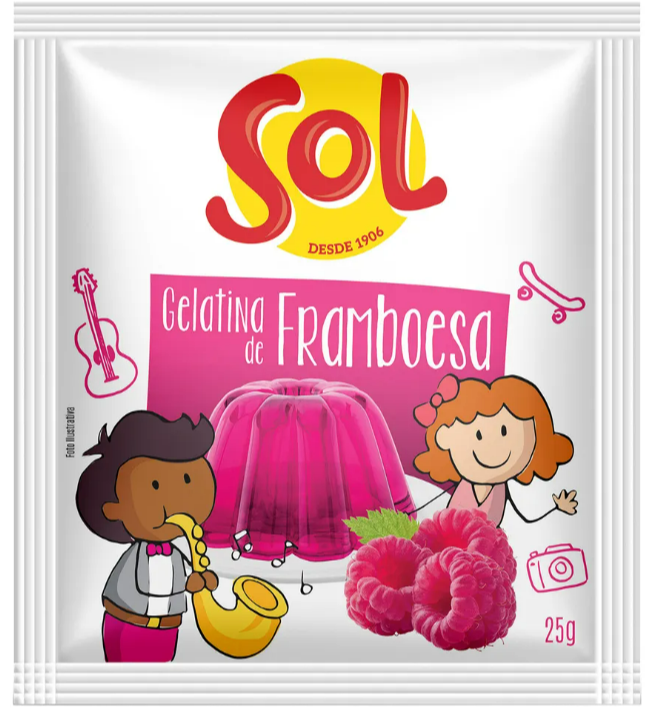 GELATINA SOL FRAMBOESA 25G