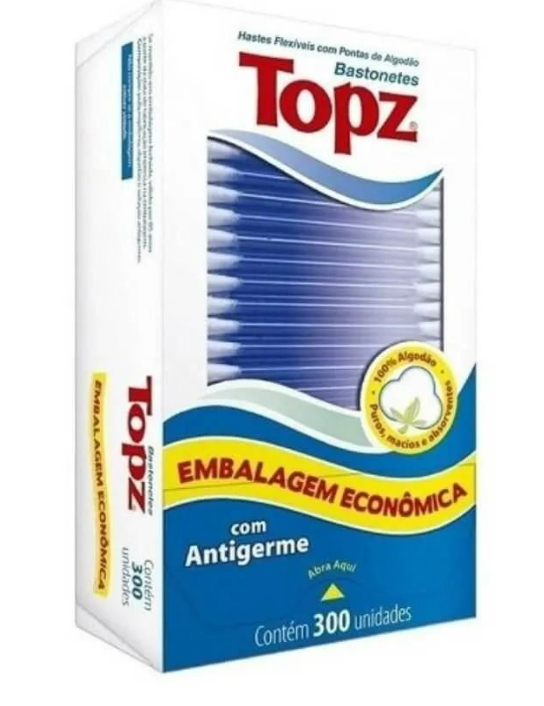 COTONETE HASTE FLEXIVEIS TOPZ 300UN