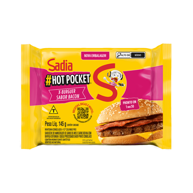 HOT POCKET X BACON SADIA 145G