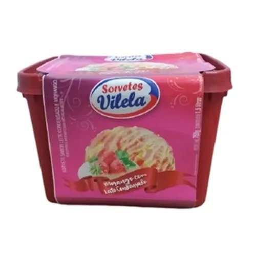 SORVETE MORANGO C/LEITE CONDENSADO VILELA 1,5L