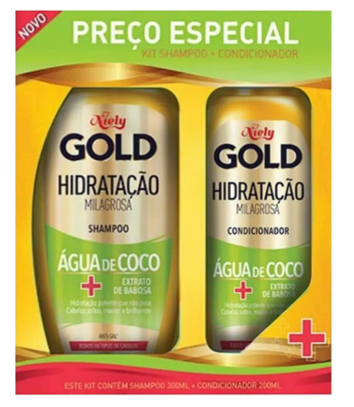 KIT NIELY GOLD SHAMP+COND AGUA DE COCO