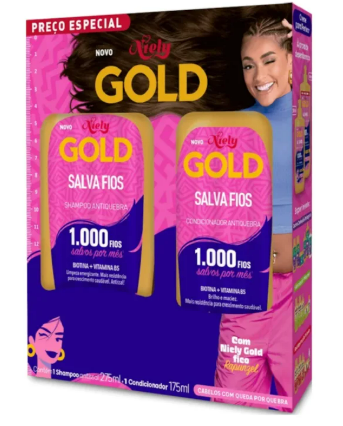 KIT NIELY GOLD SHAMP+COND SALVA FIOS
