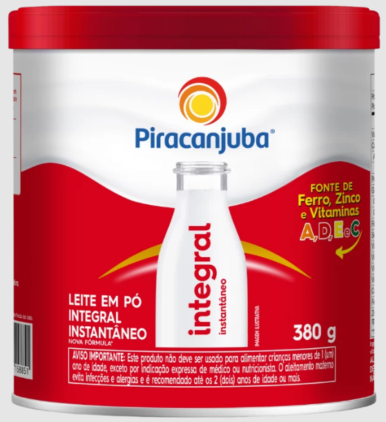 LEITE EM PO INTEGRAL E INSTANTANEO PIRACANJUBA 380G