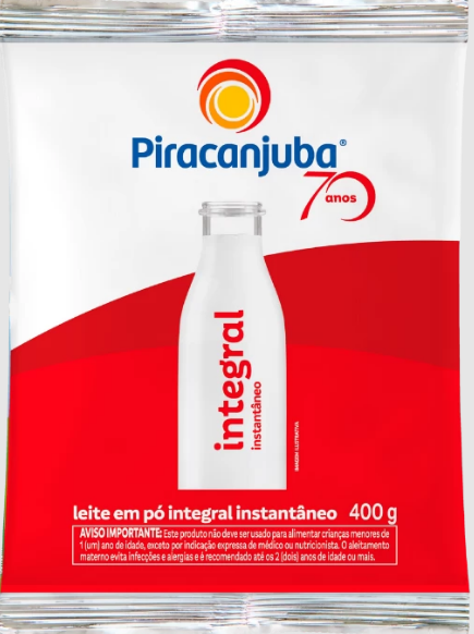 LEITE EM PO INTEGRAL E INSTANTANEO PIRACANJUBA 380G