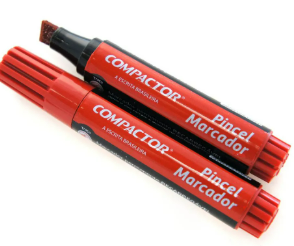 MARCADOR PERMANENTE COMPACTOR VERMELHO