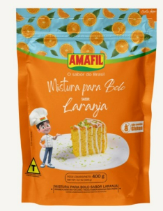 MISTURA PARA BOLO AMAFIL LARANJA S/GLUTEN 400G