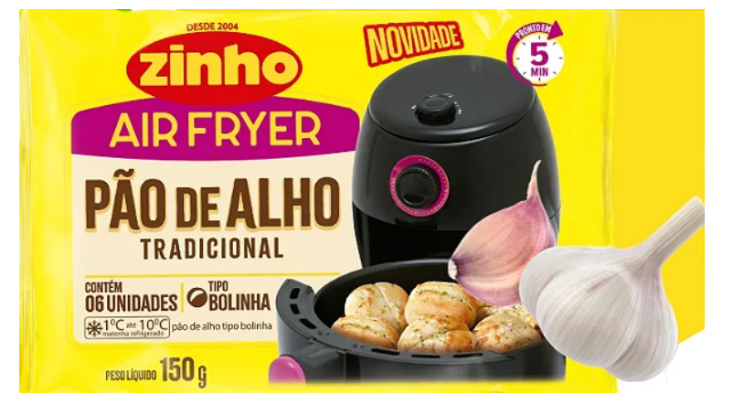 PAO DE ALHO ZINHO BOLINHA AIR FRYER 300G