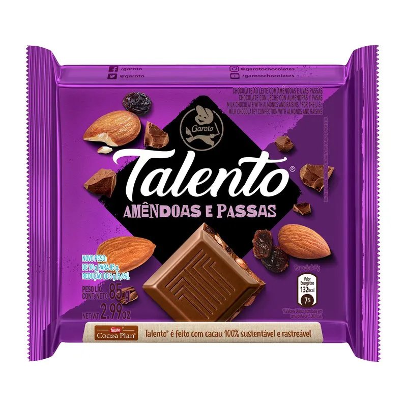 TALENTO AMENDOA PASSAS 85G