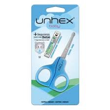 TESOURA UNHEX BABY+CORTADOR CORES VARIADAS 2X1