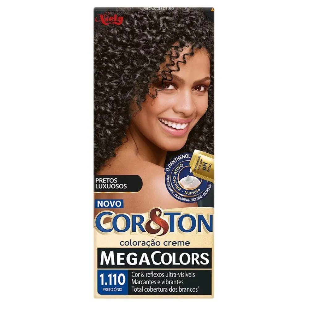 TINT COR&TON 1.110 PRETO ONIX MEGA COLORS