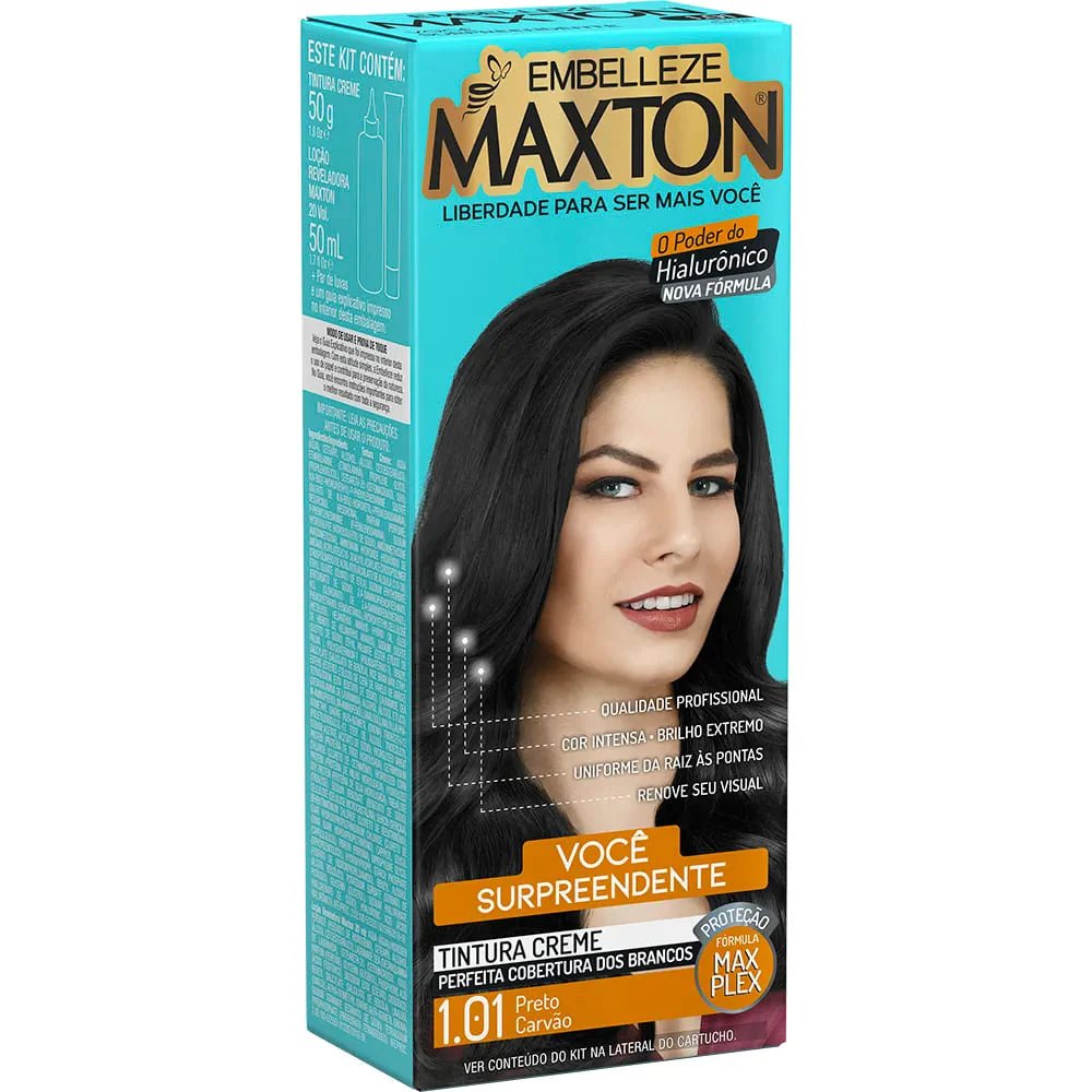 TINTURA MAXTON 1.01 ECONOMICA PRETO CARVAO