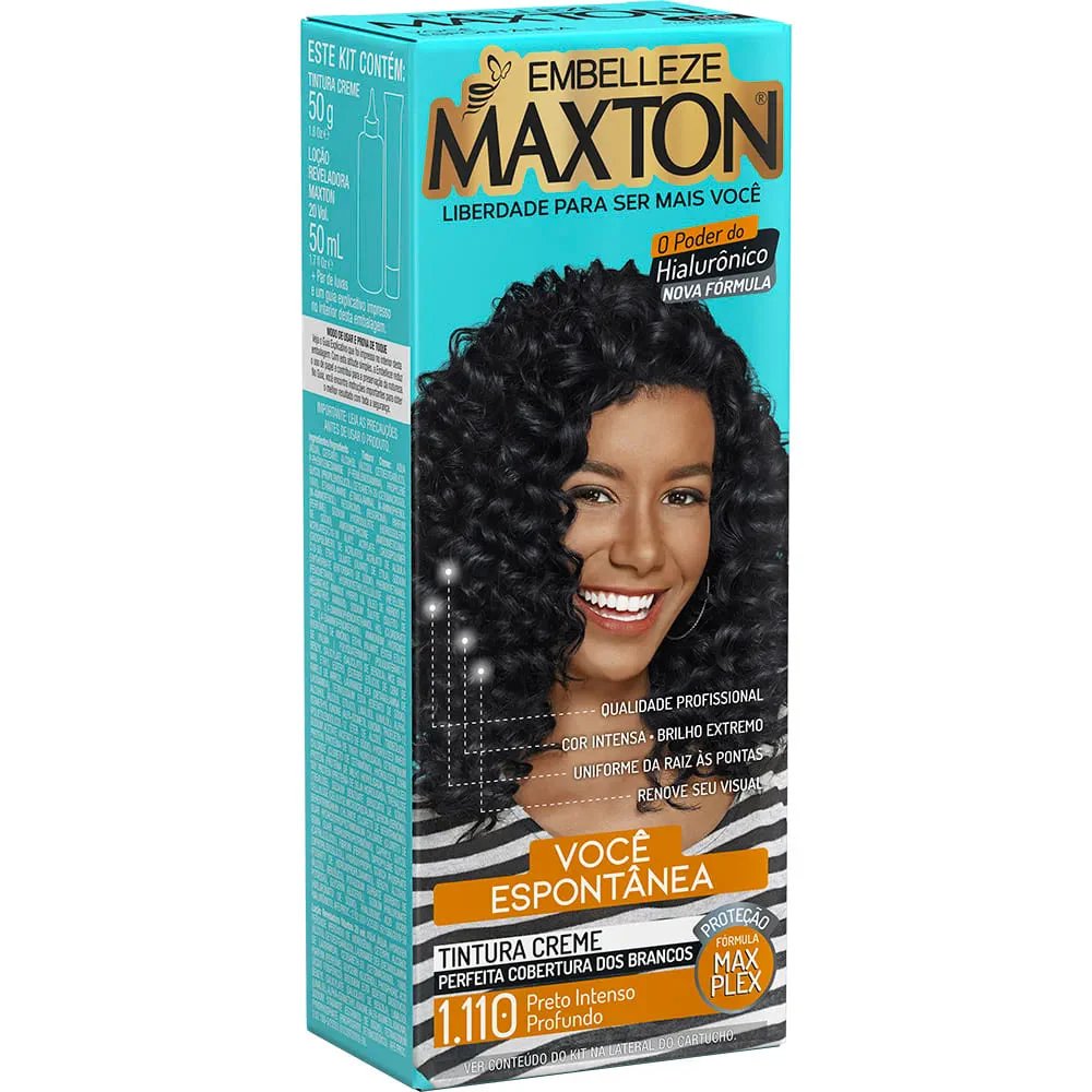TINTURA MAXTON 1.110 PRETO INTENSO PROFUNDO